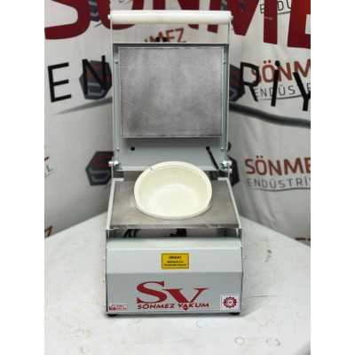 Sönmez Vakum 20 Cm Yuvarlak Karton Tabak Kapatma Makinesi Salata Makarna Paketleme Makinesi Sönmez Vakum 20 Cm Yuvarlak Karton Tabak Kapatma Makinesi Salata Makarna Paketleme Makinesi