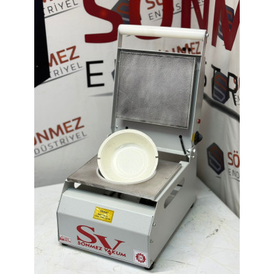 Sönmez Vakum 20 Cm Yuvarlak Karton Tabak Kapatma Makinesi Salata Makarna Paketleme Makinesi Sönmez Vakum 20 Cm Yuvarlak Karton Tabak Kapatma Makinesi Salata Makarna Paketleme Makinesi