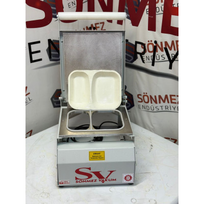 Sönmez Vakum 2 Bölme Karton Tabak Kapatma Yapıştırma Makinesi