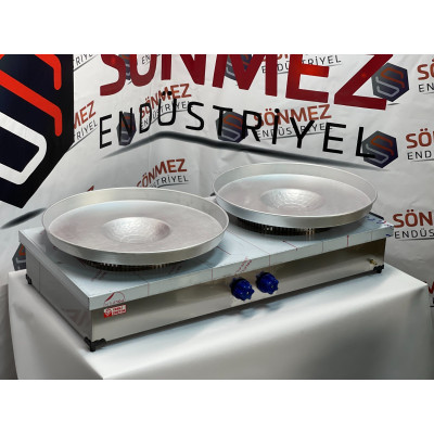 Paslanmaz Çiftli Tantuni Ocağı LPGli 50*110 Cm Özel Üretim Tepsi Dahil Özel