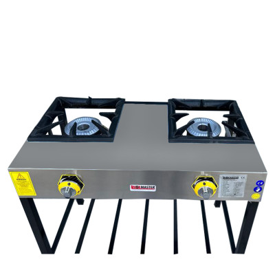 İnoxmaster 2'li Lokanta Ocağı Yüksek Ayak Ce Belgeli Doğalgazlı