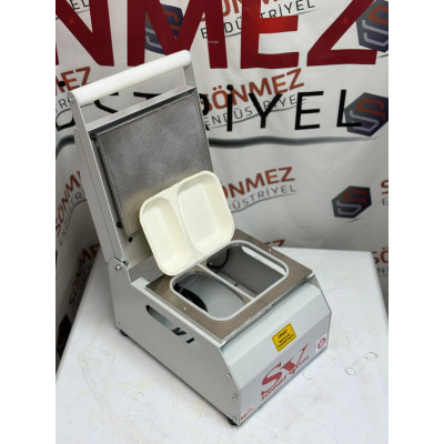 Sönmez Vakum 2 Bölme Karton Tabak Kapatma Yapıştırma Makinesi