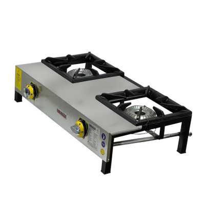 İnoxmaster 2'li Lokanta Ocağı Kısa Ayak Ce Belgeli Doğalgazlı
