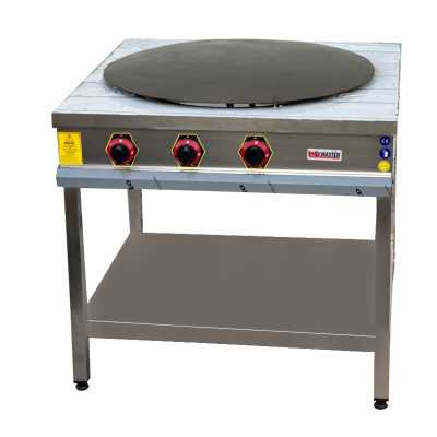 İnoxmaster Gözleme Ocağı Taban Raflı Gazlı 90x90x85 Cm