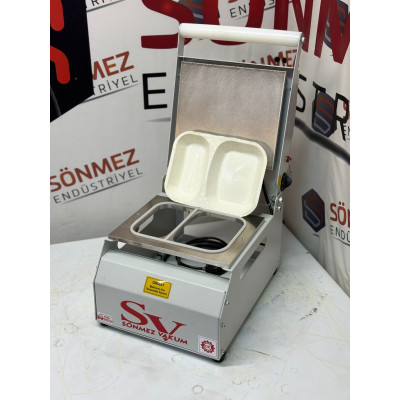 Sönmez Vakum 2 Bölme Karton Tabak Kapatma Yapıştırma Makinesi