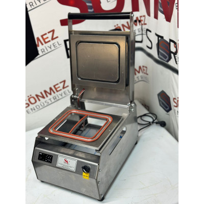 Sönmez Vakum 2 Bölmeli Paslanmaz Manuel Kase Kapatma Makinesi