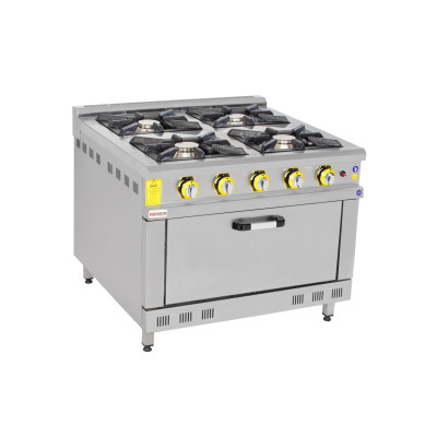 İnoxmaster 4'lü Kuzine Fırınlı Ce Belgeli Gaz/lpg&nbsp;80x80x85 Cm