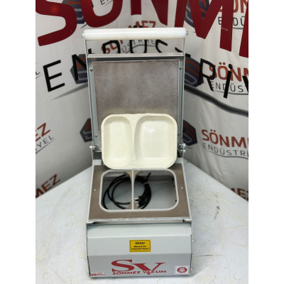 Sönmez Vakum 2 Bölme Karton Tabak Kapatma Yapıştırma Makinesi