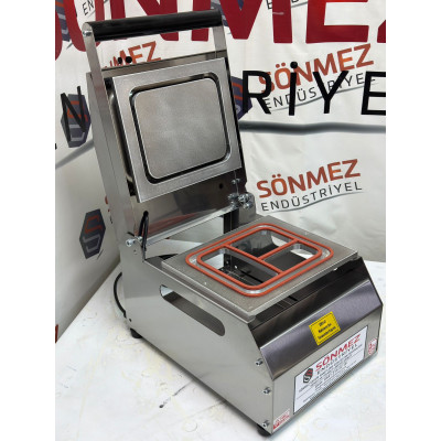 Sönmez Vakum 3 Bölme Yemek Catering Paketleme Makinesi Paslanmaz Model